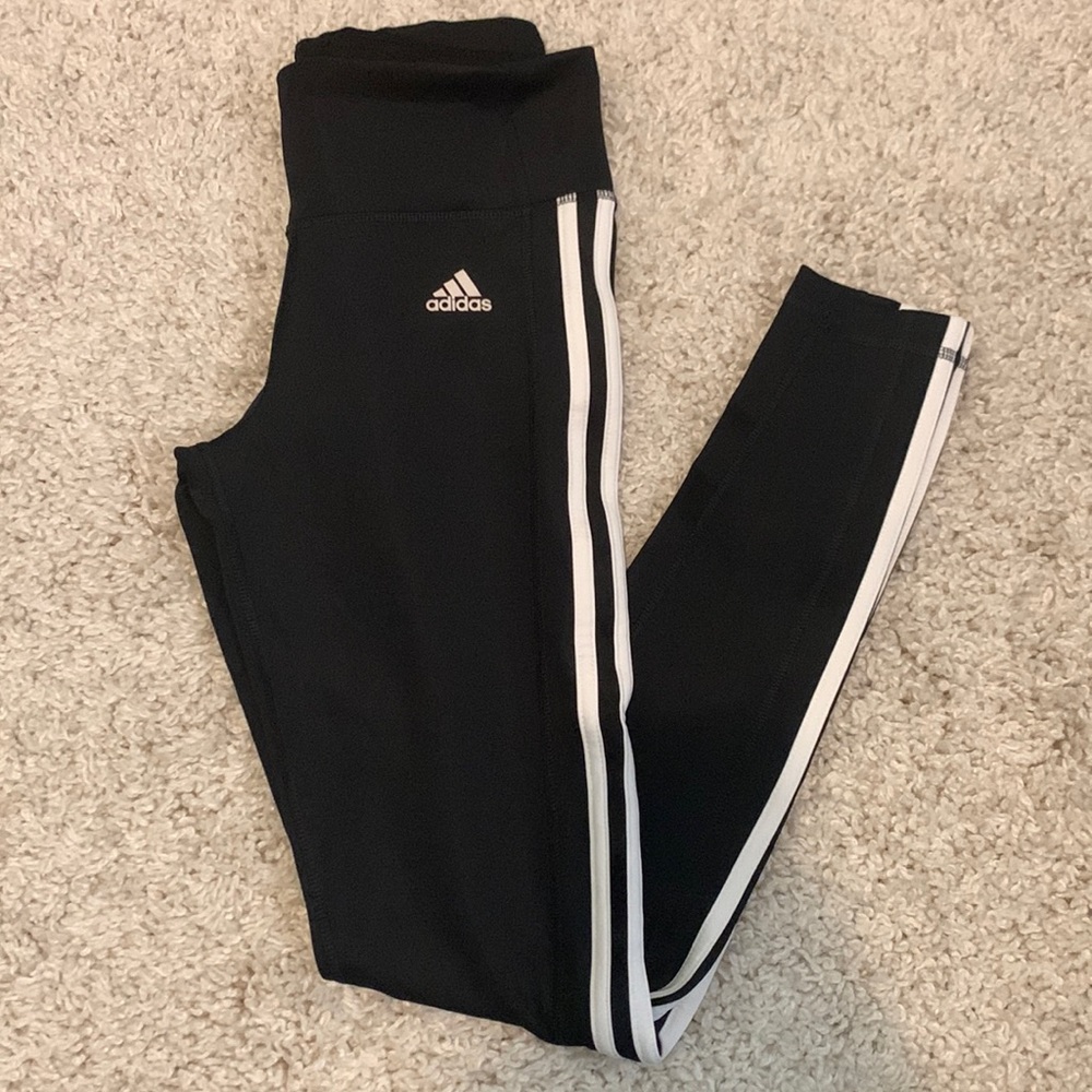 Adidas (Black) Climalite 3 Stripe Leggings